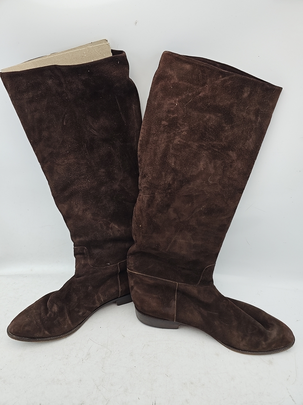 Vintage Brown Suede Tall Boots Italy